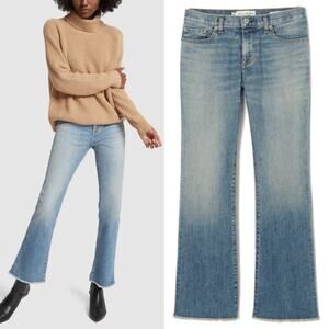 Nili Lotan Vianca Jeans Venice Wash Light Wash Flare Raw Hem Jeans Size 27